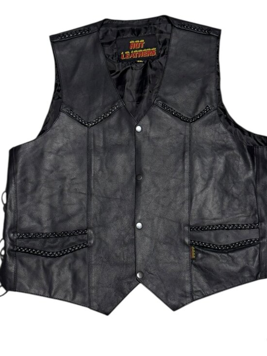 hot leathers Other - HOT LEATHERS Braided Leather Retro Motorcycle Biker Casual Riding Vest Mens 2XL